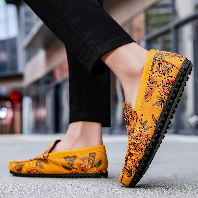 Floral Leather Loafers