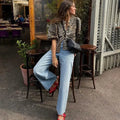 Rose | Trendige Bluse mit Leopardenmuster und Puffärmeln