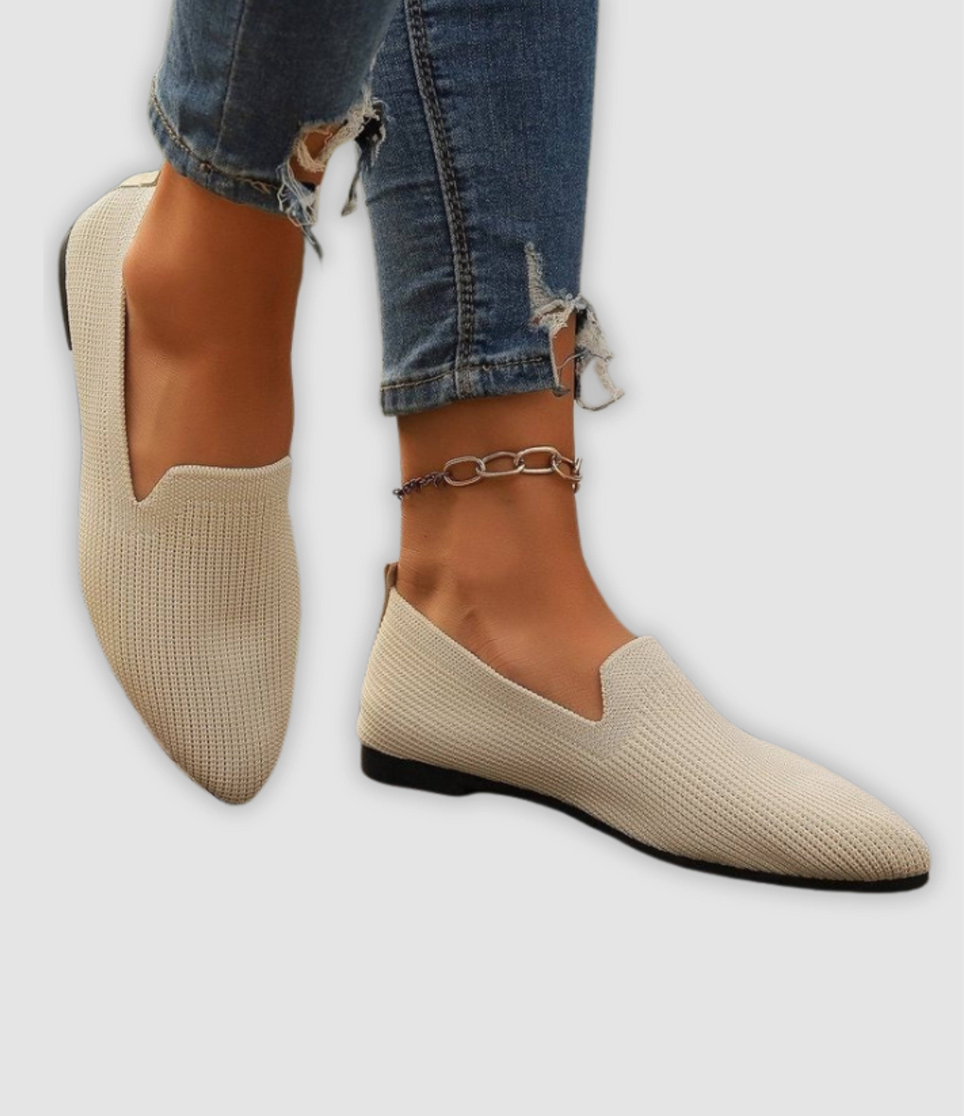 Klara - Atmungsaktive Strick Schlupf-Loafer