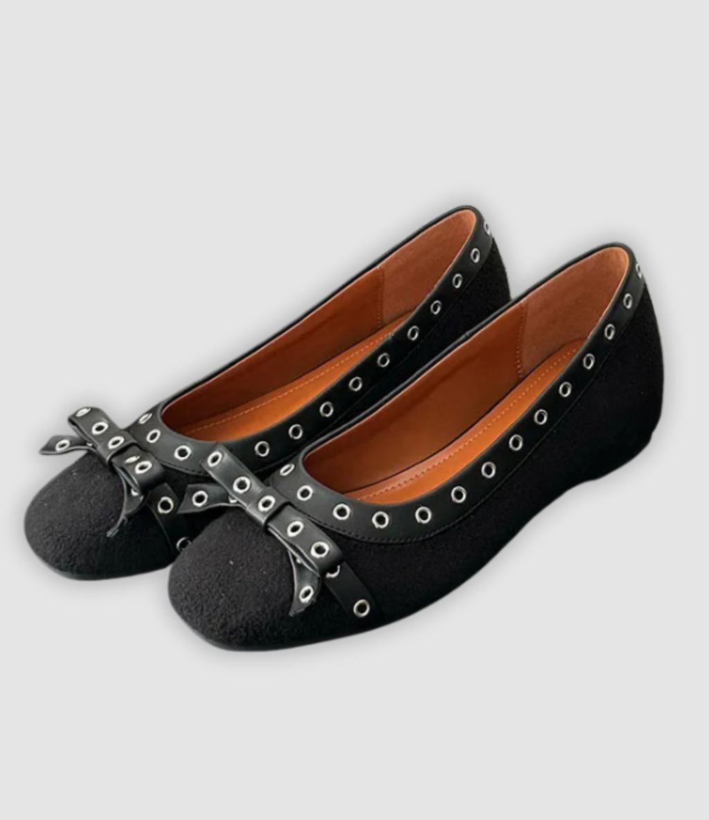 Leonie - Plateau-Slipper mit Schmetterlingsknoten