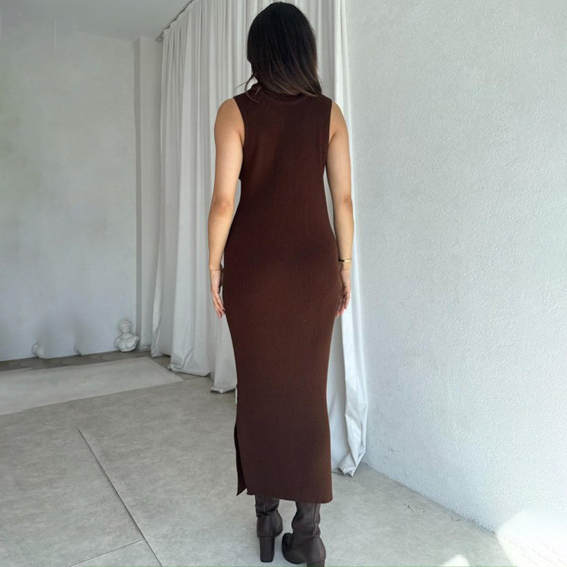 Livia – High-Neck Strickkleid & Cardigan-Set