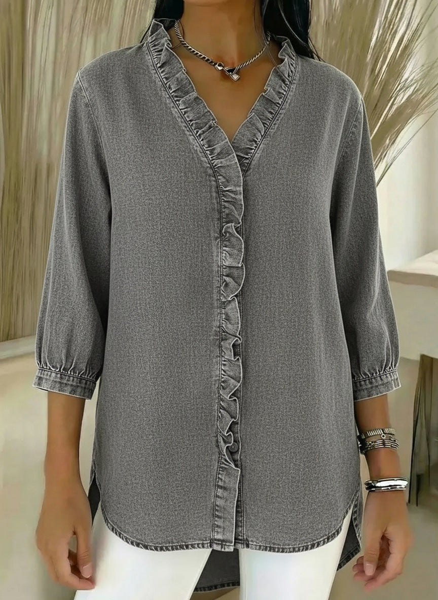 Elvaria™ – Elegante Bluse mit Rüschendetails