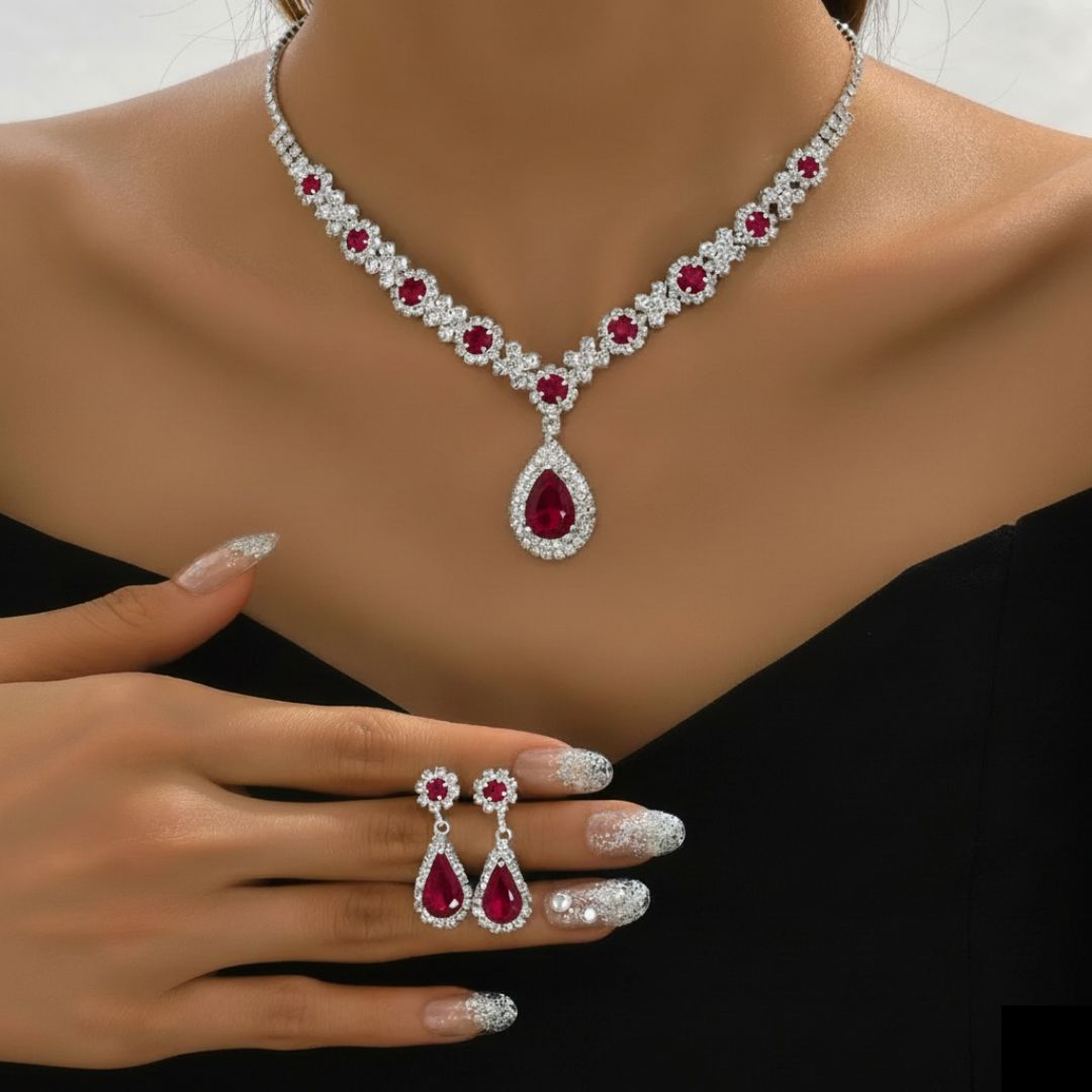 Kaylee™ – Kristallhalskette mit Ohrring-Set (1+1 GRATIS)