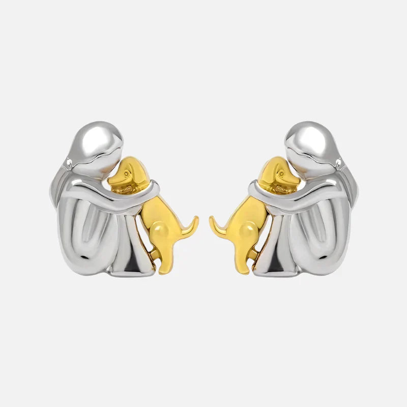 Zweifarbige Ohrstecker aus Silber und Gold