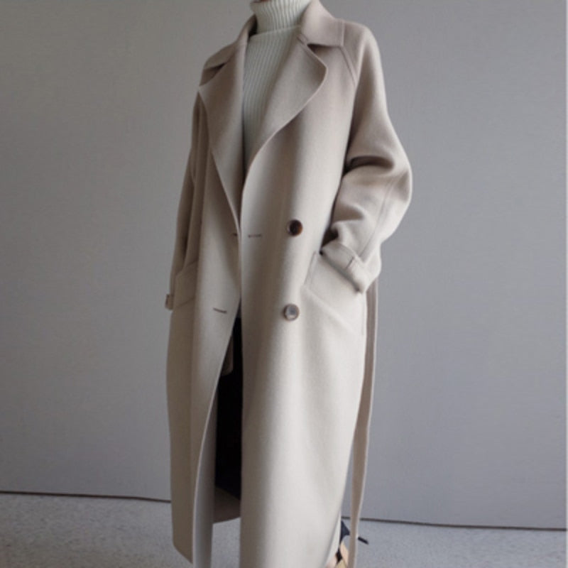 Michelle™ – Eleganter Langer Wollmantel für Damen