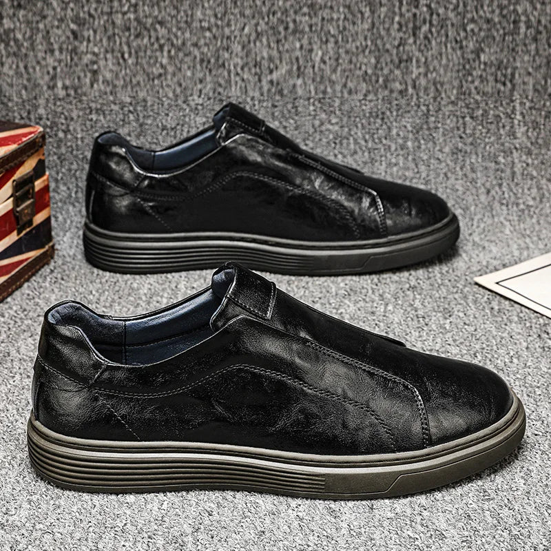 Classic Leather Slip-On Shoes