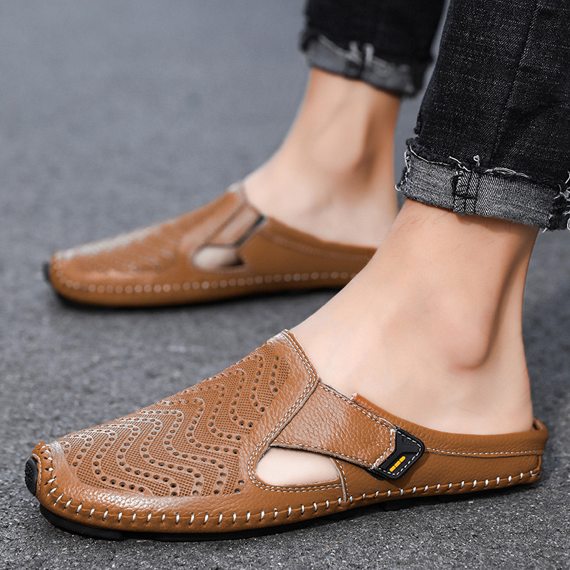 Atmungsaktive Sandalen aus italienischem Leder