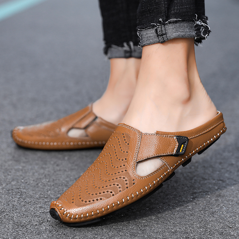 Atmungsaktive Sandalen aus italienischem Leder