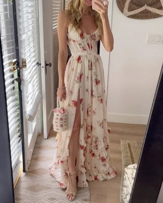 Crizelda | Maxi Kleid mit Blumenmuster