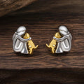 Zweifarbige Ohrstecker aus Silber und Gold