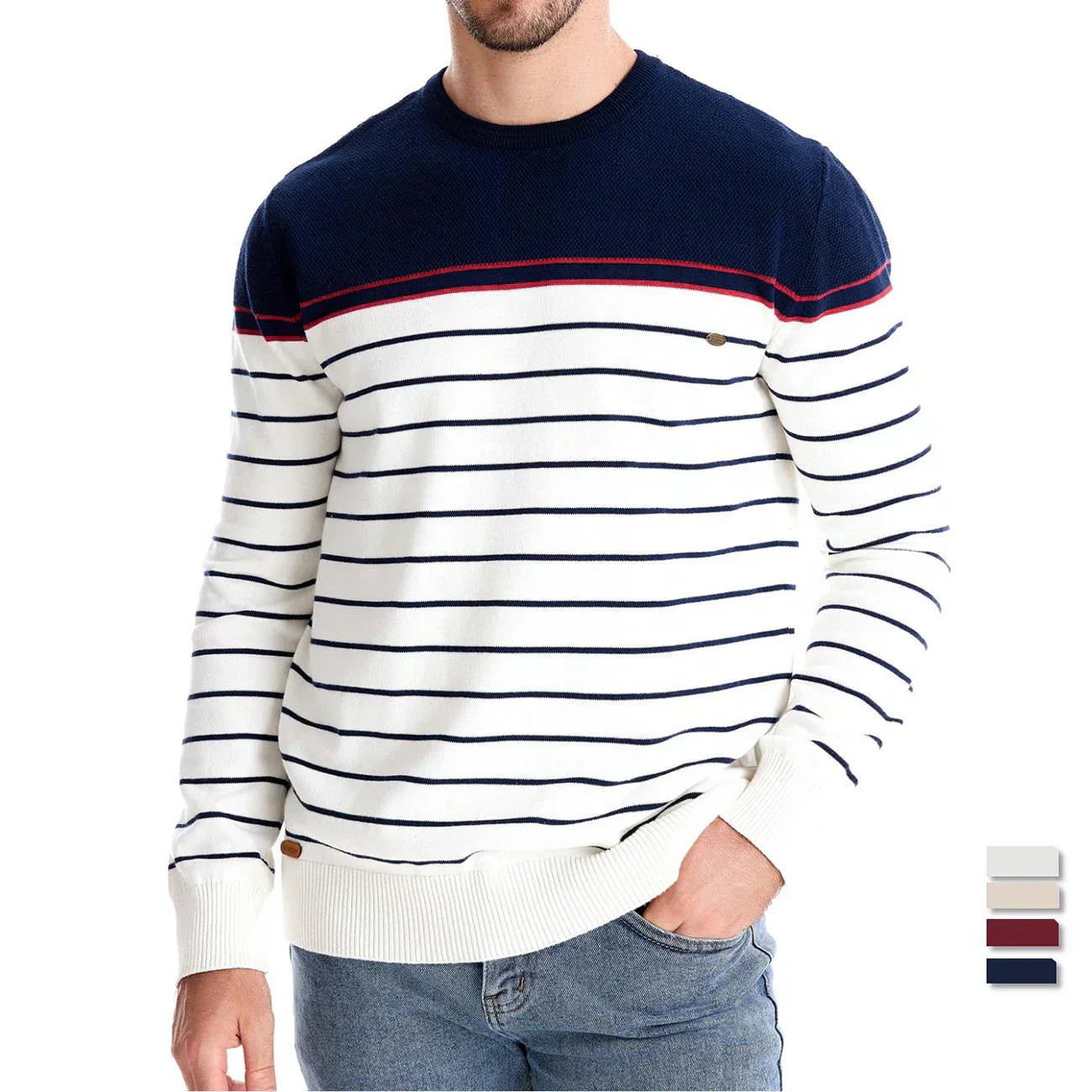 Kramer | Gestreifter Herrenpullover