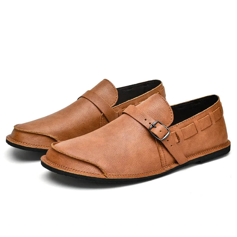 Buckled Leather Loafers
