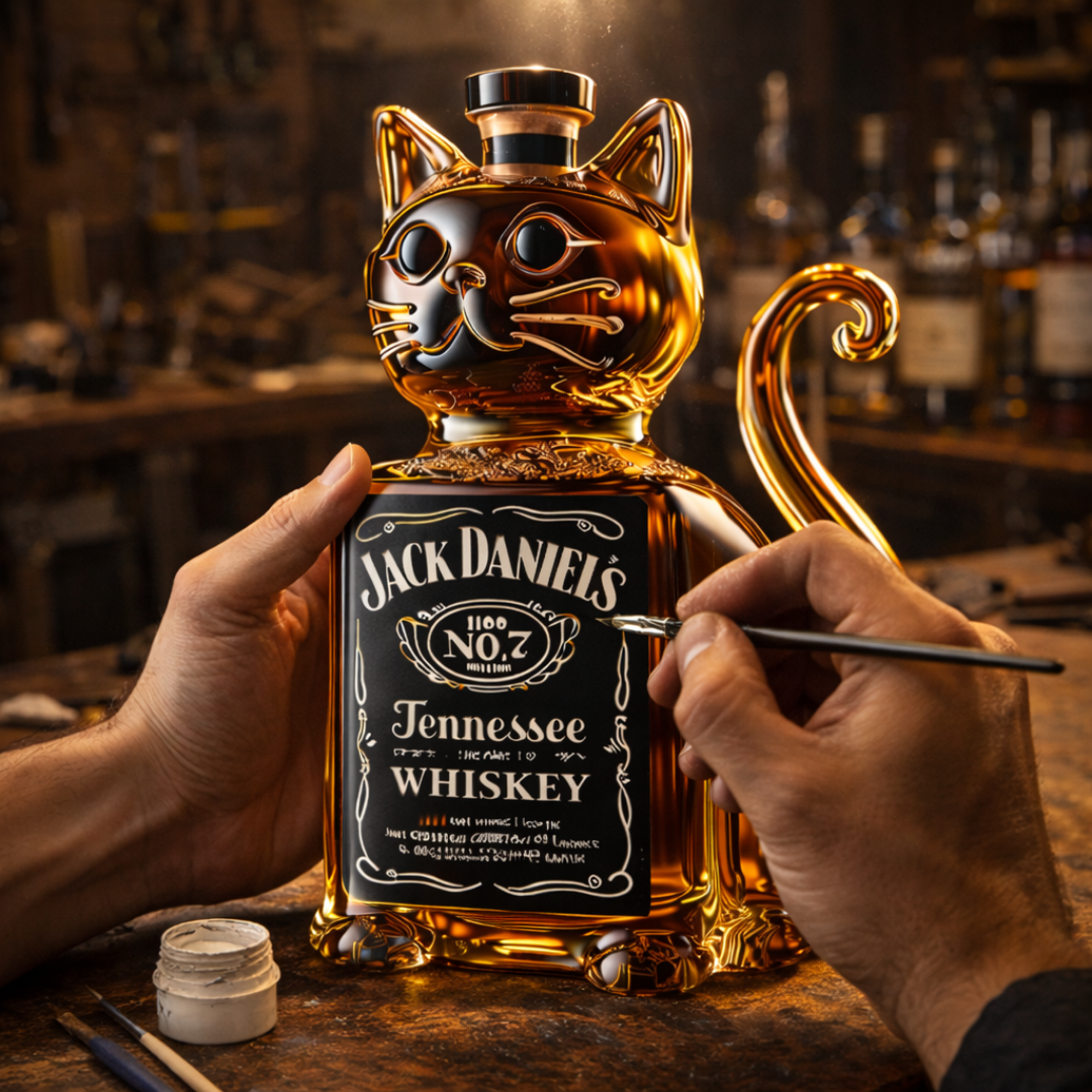 Flasche Whisky - Katze Edition