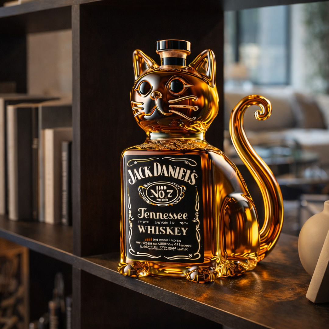 Flasche Whisky - Katze Edition