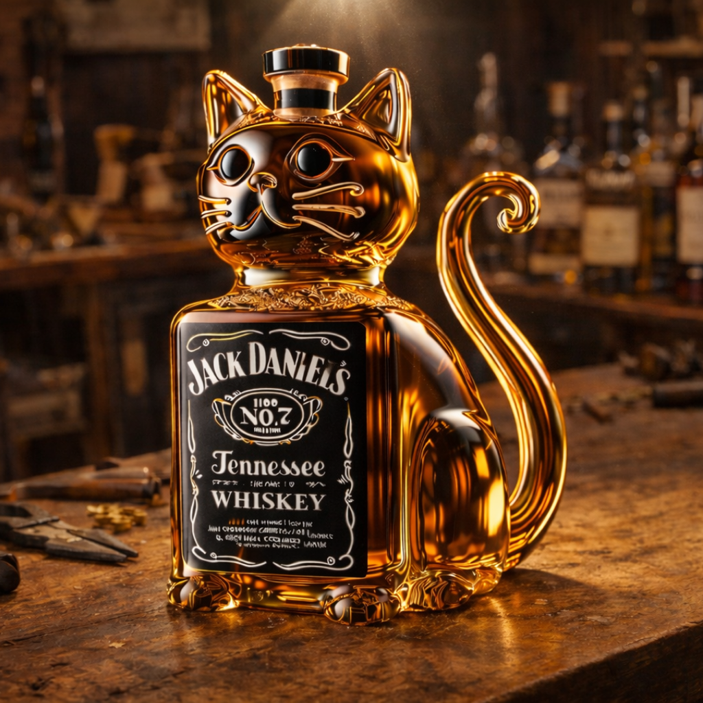 Flasche Whisky - Katze Edition