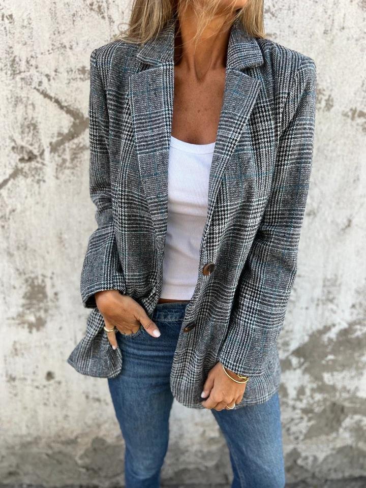 Elaina – Eleganter karierter Winterblazer
