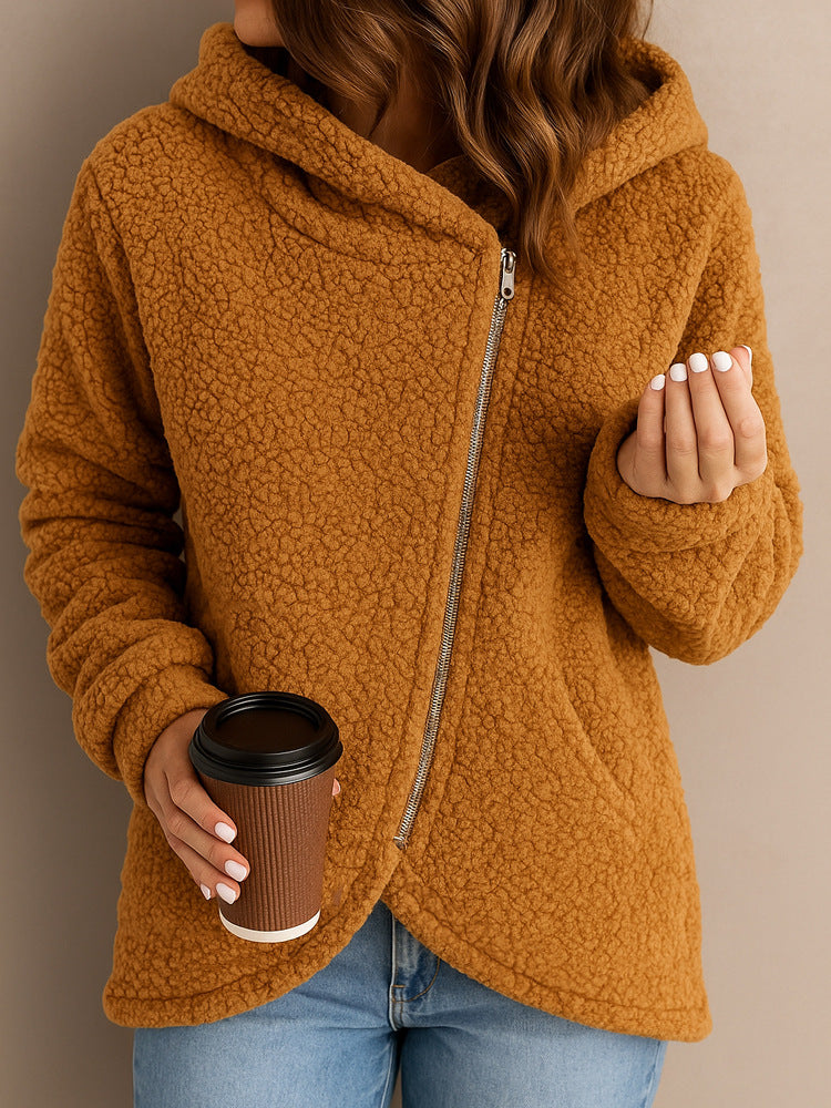Elara – Gmüetlicher Hoodie mit Asymmetrischem Reissverschluss