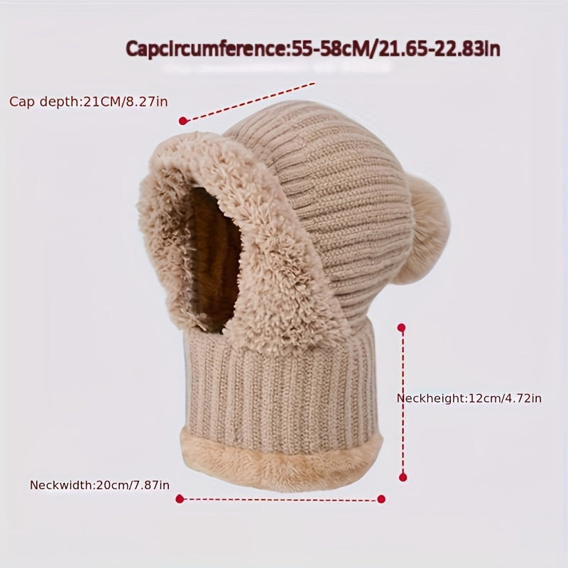 Emmerie – Gestrickte Mütze mit Nackenschutz (1+1 Gratis)