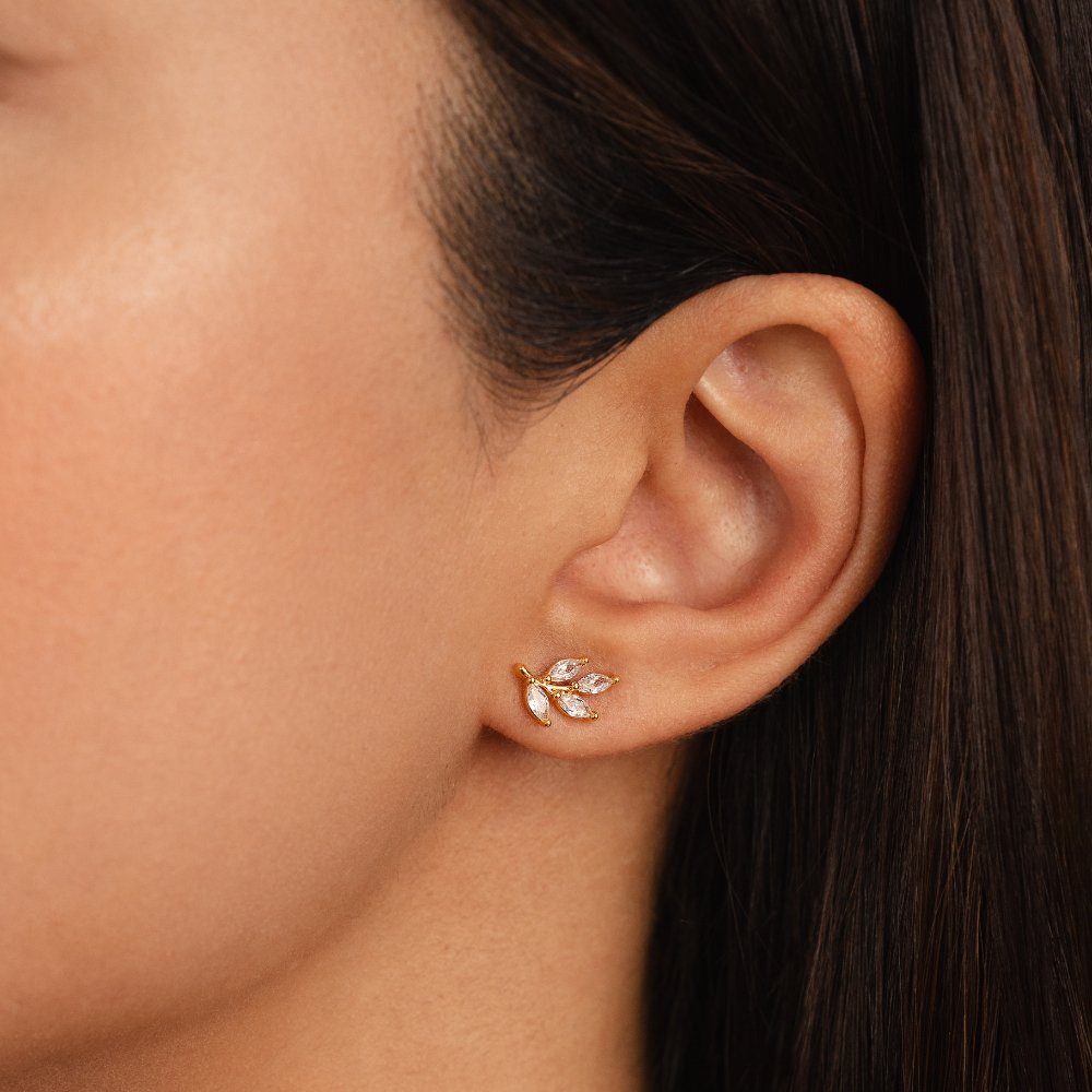 Crystal Chic Blatt-Ohrringe