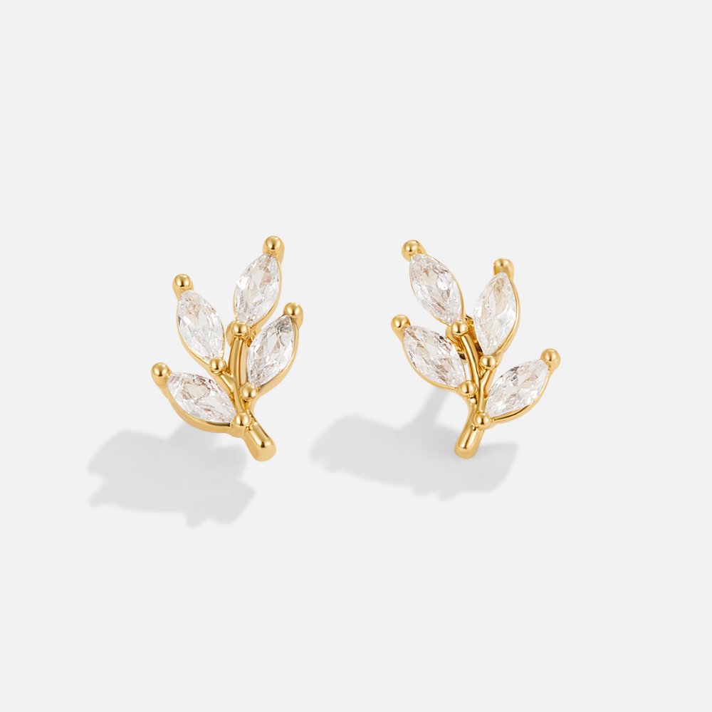 Crystal Chic Blatt-Ohrringe