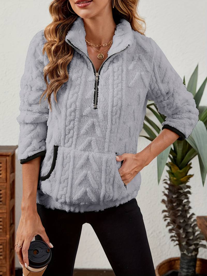 Naama – Stilvoller Half-Zip-Pullover mit Tasche