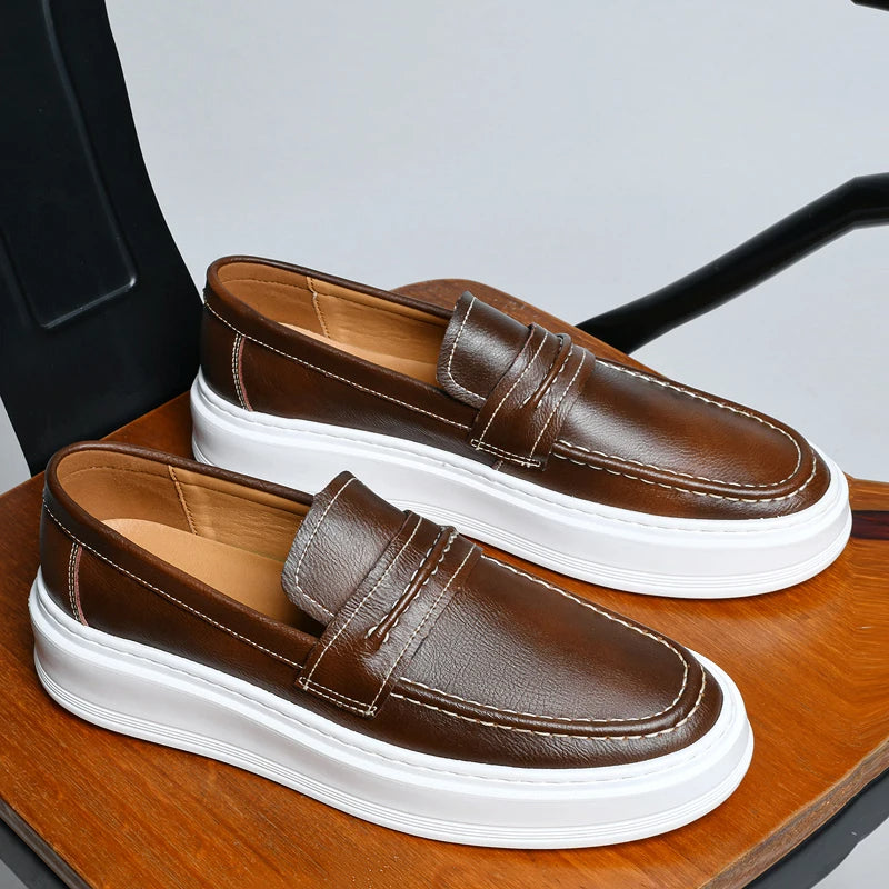 Slip-On Leather Boat Shoes