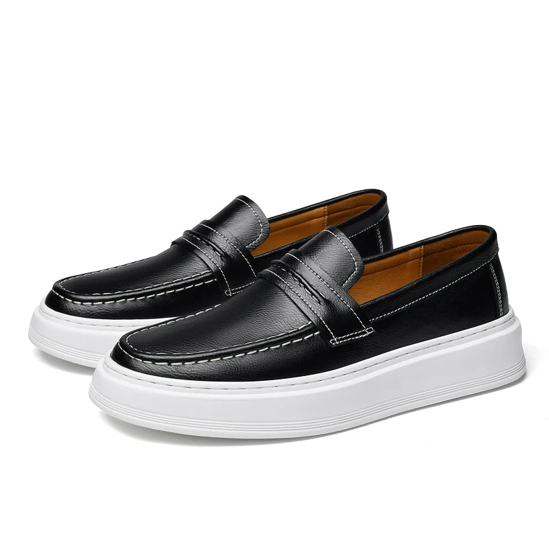 Slip-On Leather Boat Shoes