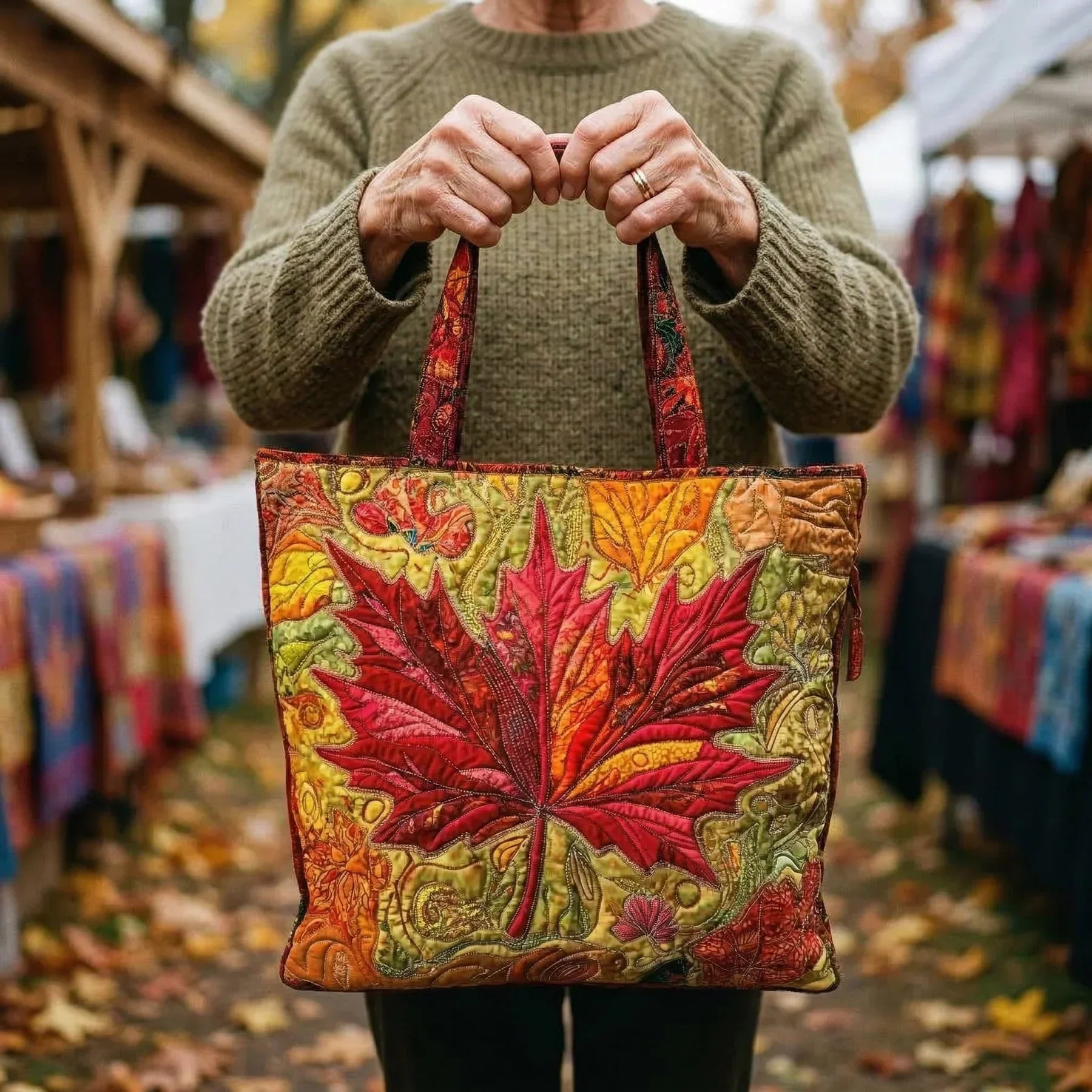 Handgefertigte Tasche - Sonnenuntergangs-Ahorn