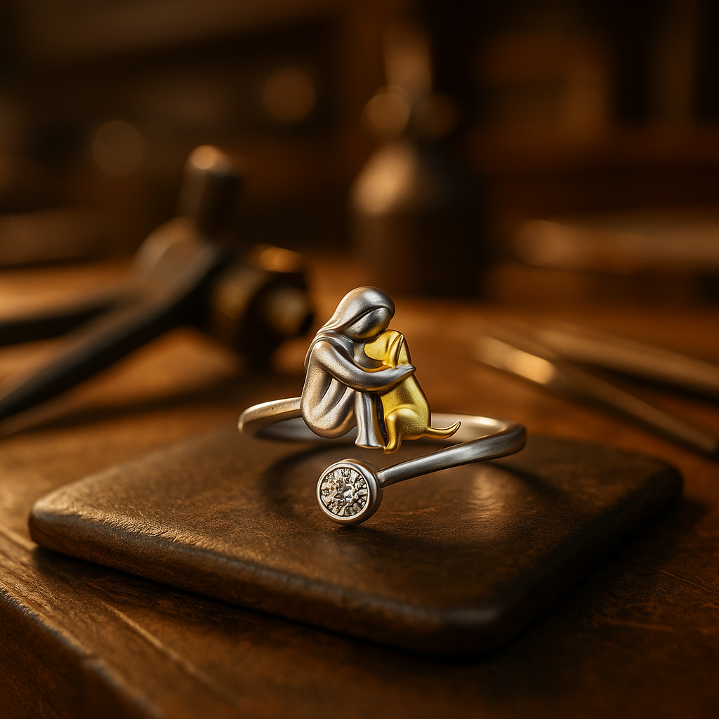 Hundering aus Silber mit Zirkoniasteinen