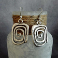 Silberne Boho-Spiral-Ohrringe