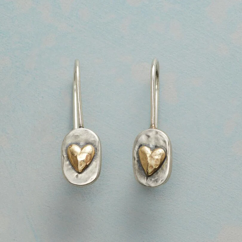 Vintage Silber und Gold Ohrringe in Herzform