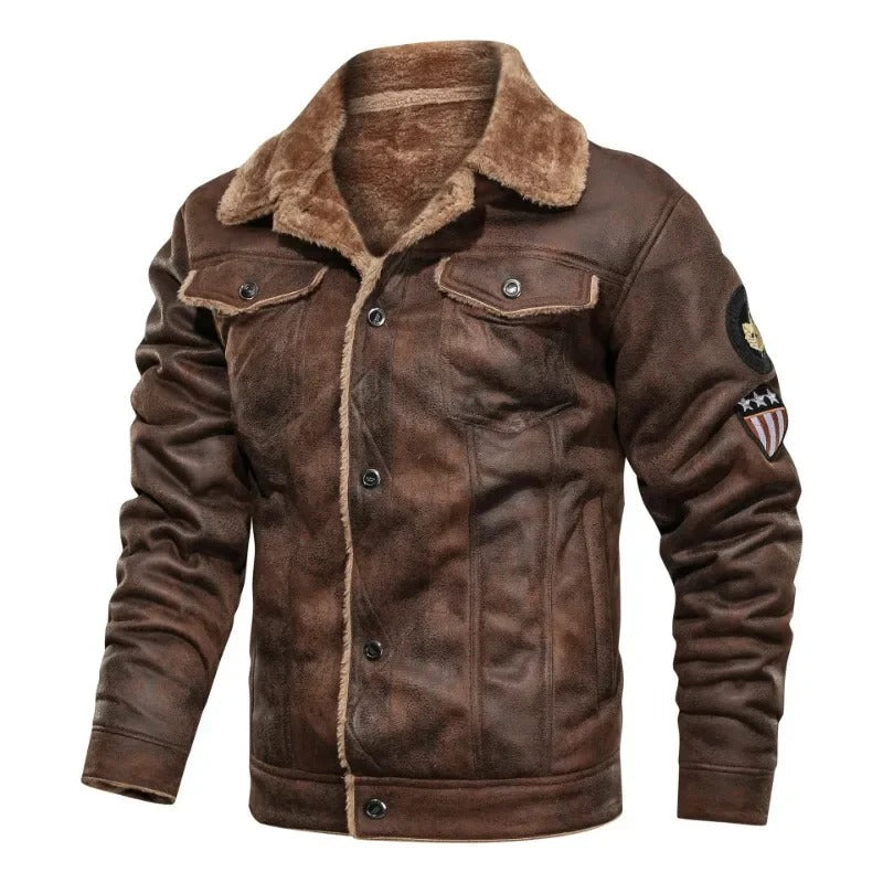 Silvan® | Elegante Lederjacke aus warmem Fleece