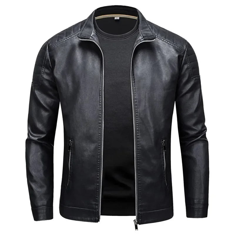 Fabian-Luca® | Stehkragen Lederjacke