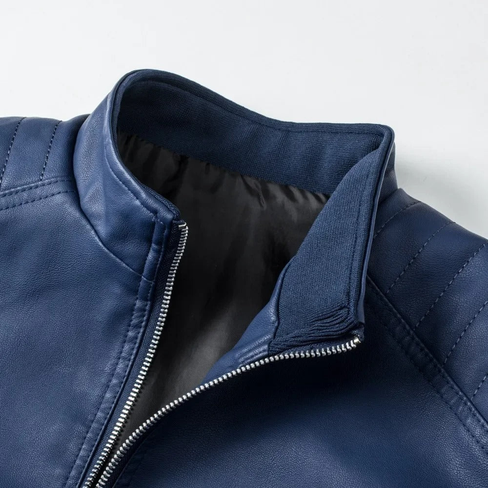 Fabian-Luca® | Stehkragen Lederjacke