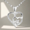 Sterling Silber Halskette mit Pfote und Herz mit Zirkonia