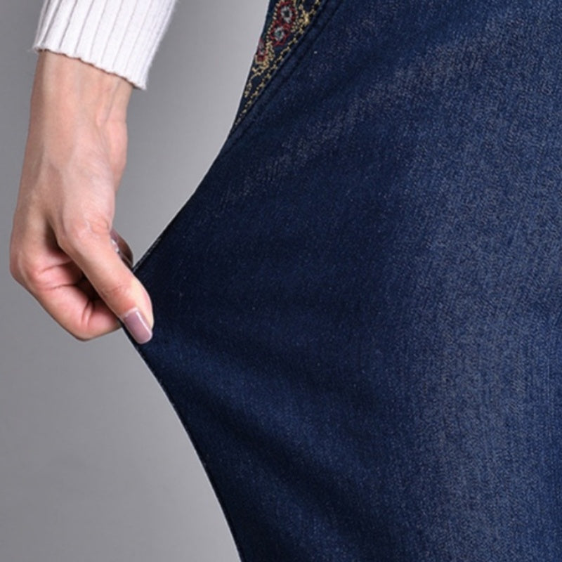 Adriana™ | Damenjeans mit Seitentaschen und elastischem Bund