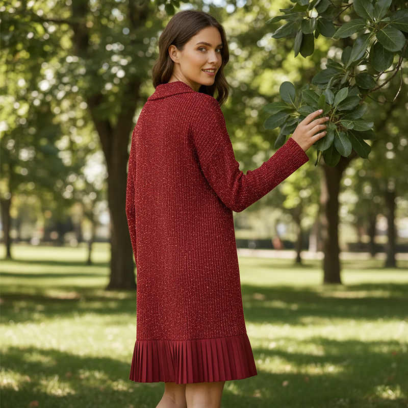 Eva™ – Glänzendes Kleid mit V-Ausschnitt