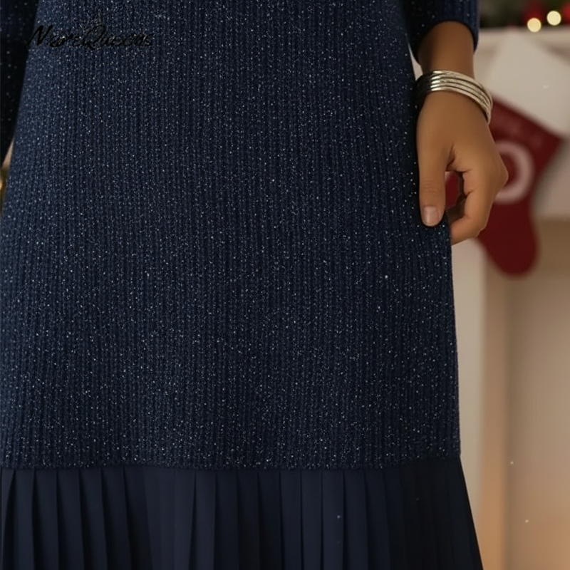 Eva™ – Glänzendes Kleid mit V-Ausschnitt