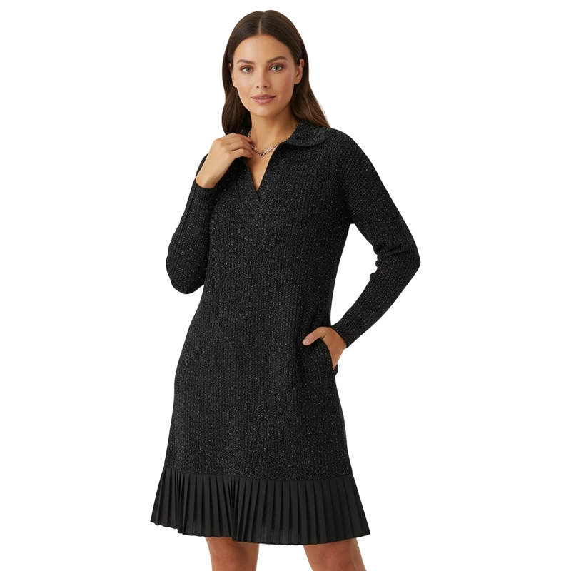 Eva™ – Glänzendes Kleid mit V-Ausschnitt