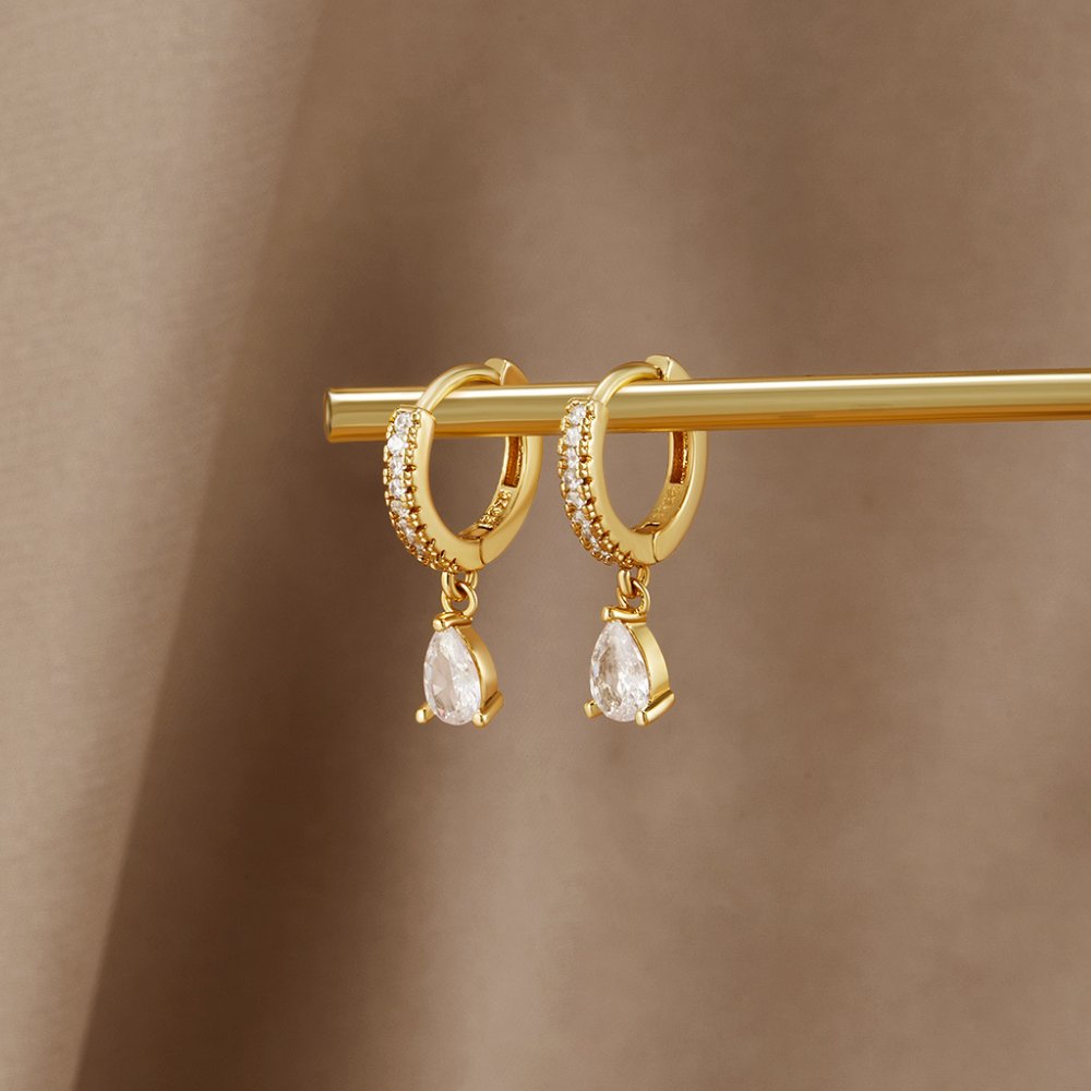 Premium Gold Kristall-Ohrringe