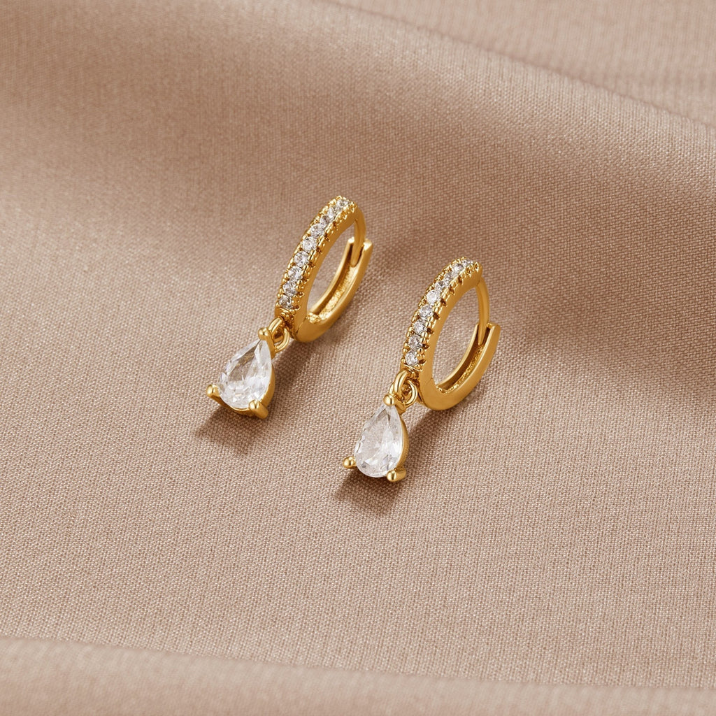 Premium Gold Kristall-Ohrringe